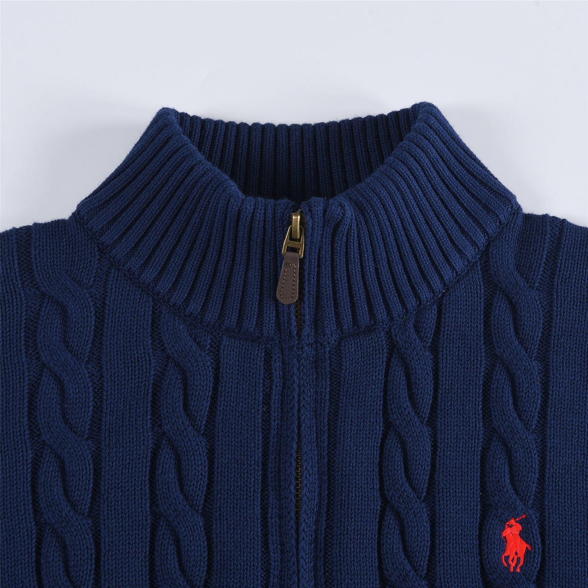 Polo Ralph Lauren Women's & Men's Royal Blue Cable-Knit Half-Zip Sweater