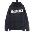 Balenciaga 26SS Destroyed Logo Print Washed Hoodie