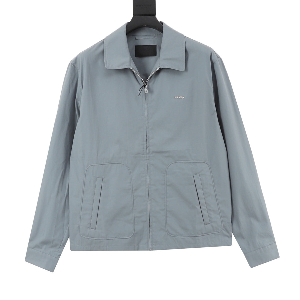 Women's Men's Navy Stand-Collar Zip-Up Bomber Jacket