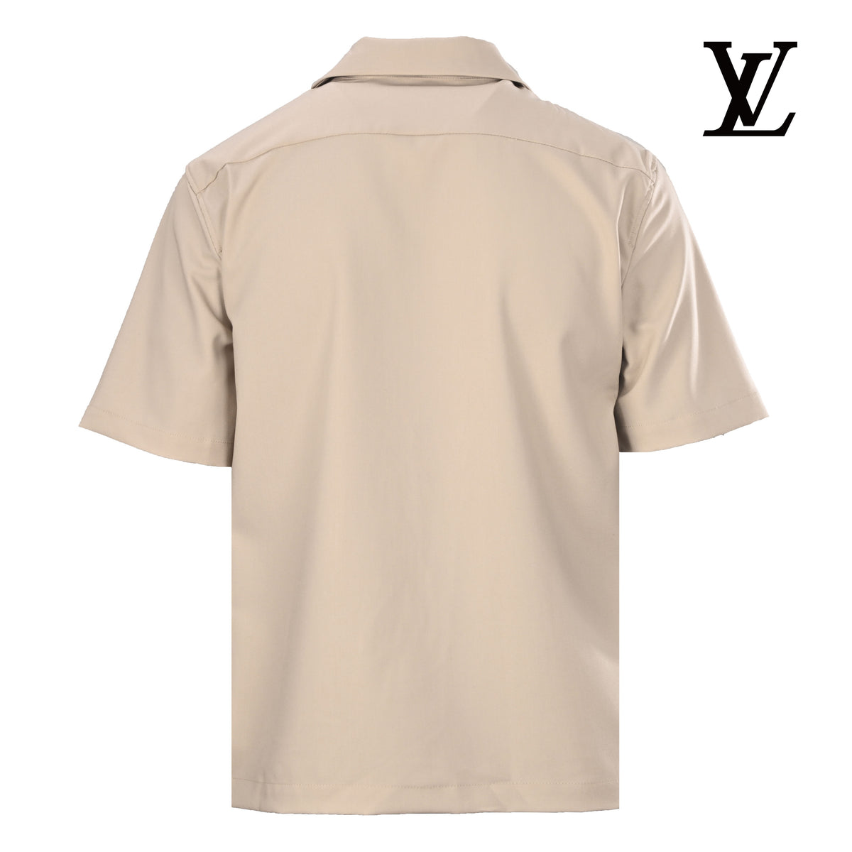 Louis Vuitton Men's Beige Camp Collar Short Sleeve Shirt