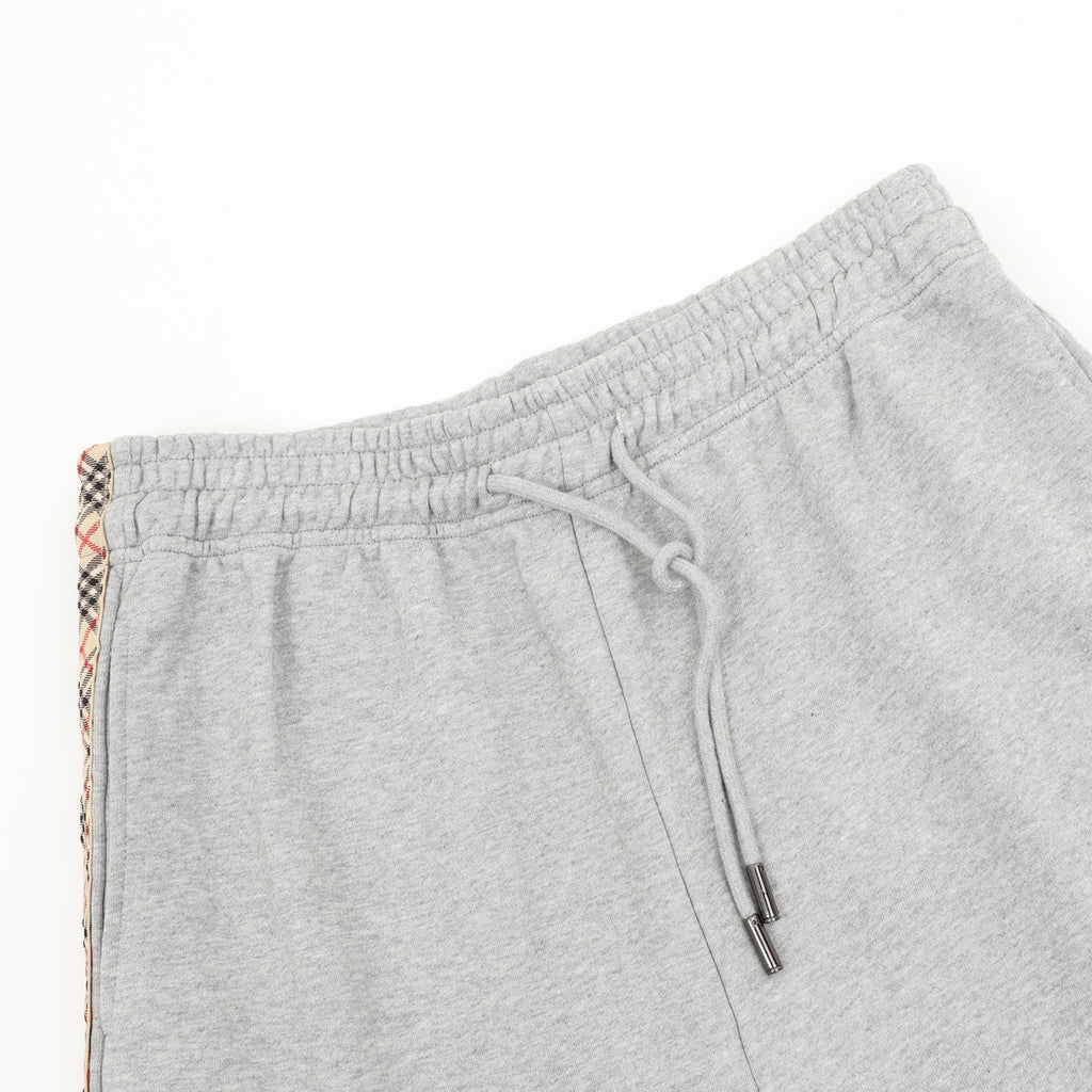 Burberry Women's & Men's Heather Grey Check Detail Drawstring Sweatpants