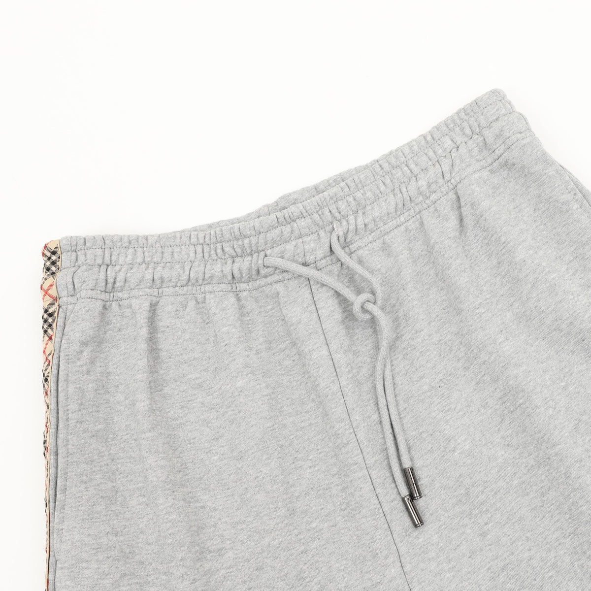 Burberry Women's & Men's Heather Grey Check Detail Drawstring Sweatpants