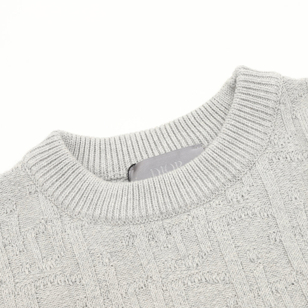 Dior CD Oblique Jacquard Knit Sweater | Crewneck Luxury Casual Top