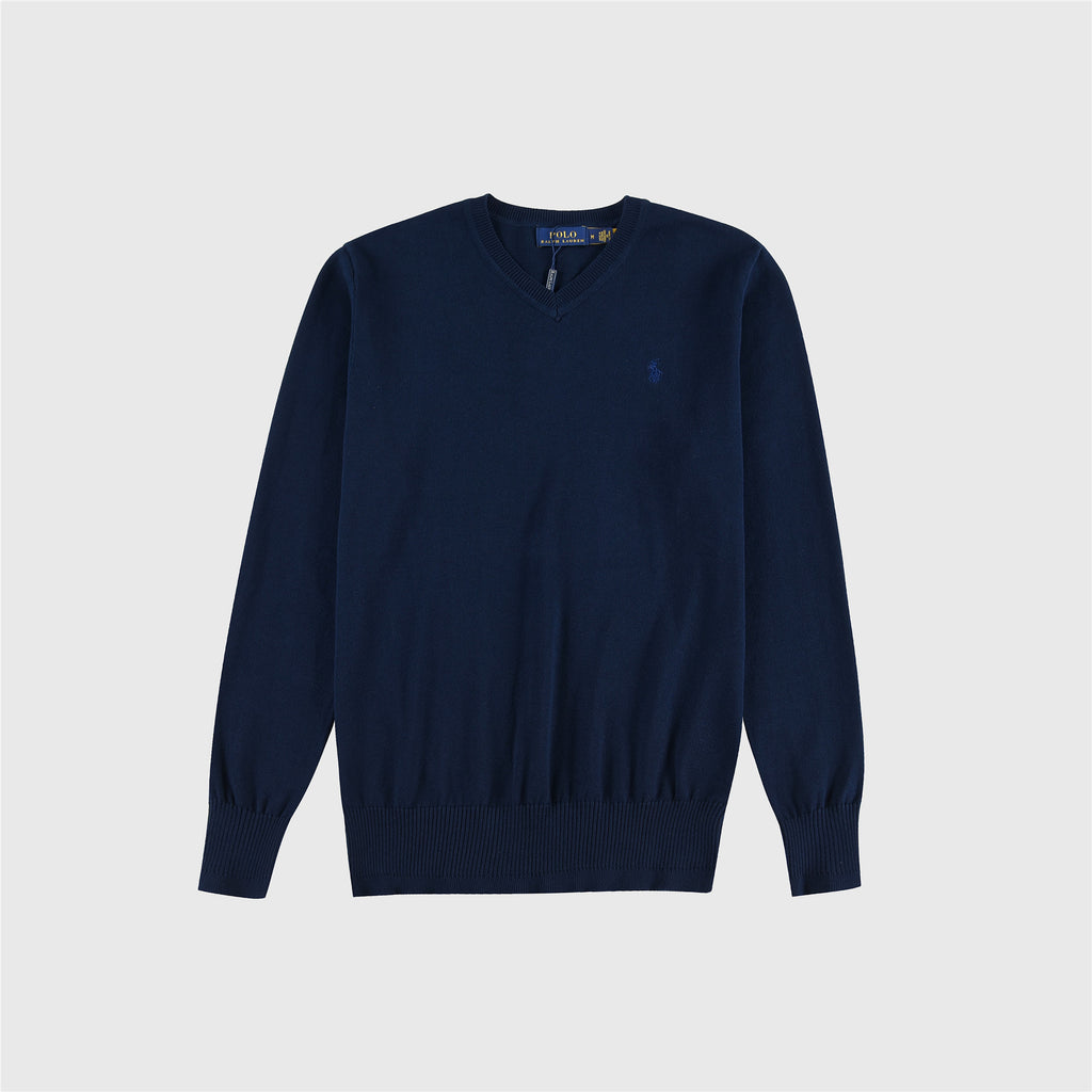 Polo Ralph Lauren Women's & Men's Navy Pony Logo V-Neck Knit Sweater