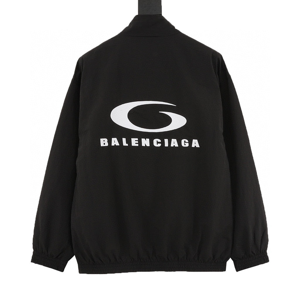 Balenciaga 26SS Back Logo Embroidered Zip-Up Track Jacket