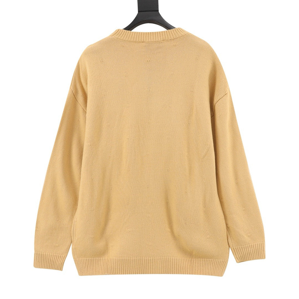 Gucci Women's Men's Beige Logo Crewneck Sweater
