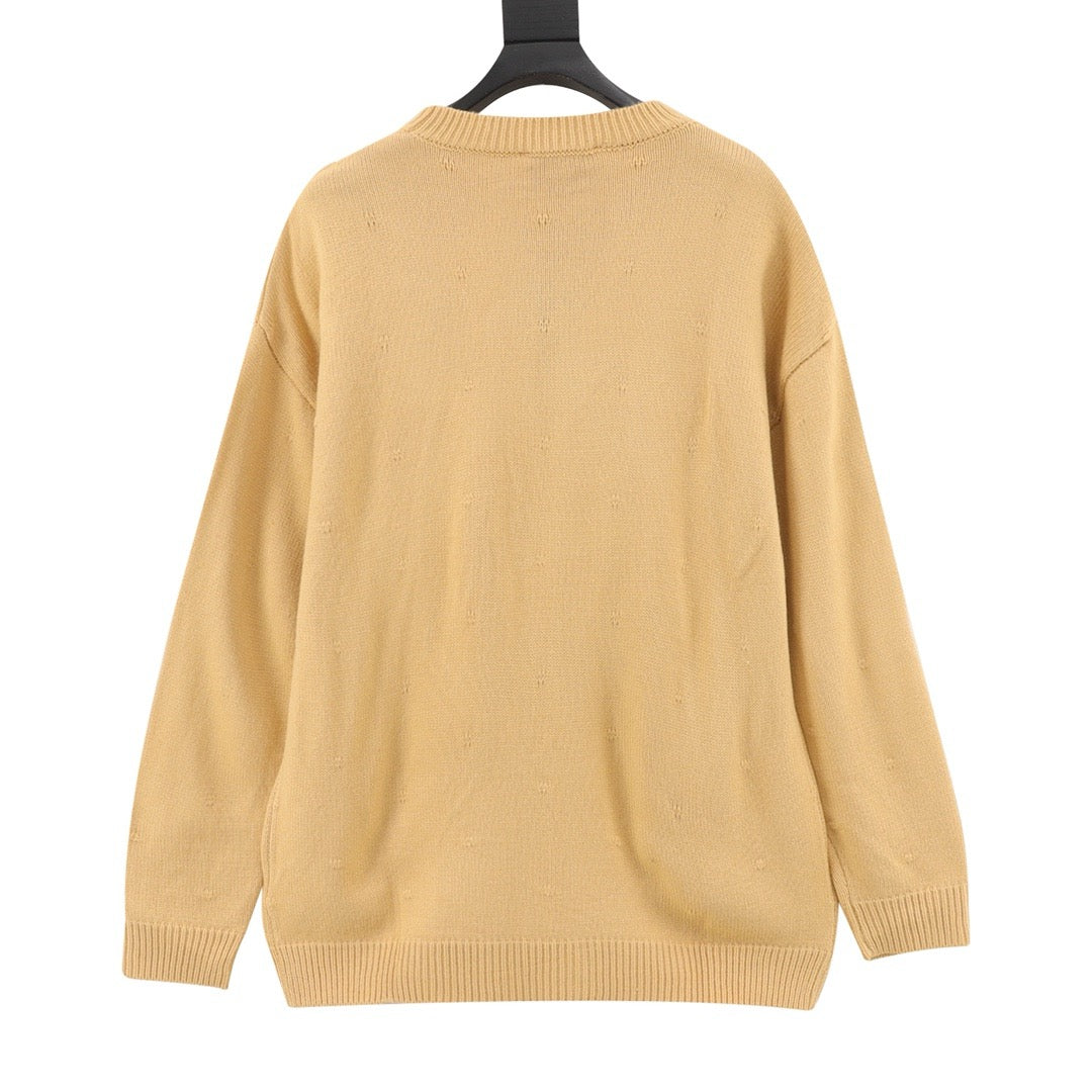 Gucci Women's Men's Beige Logo Crewneck Sweater