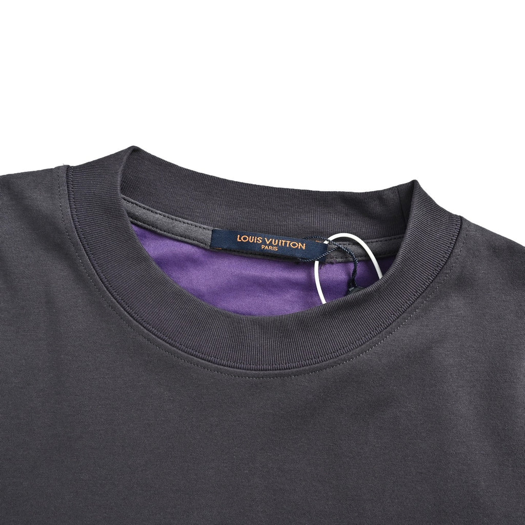 Louis Vuitton Gradient Monogram Print Short-Sleeve T-Shirt in Dark Grey