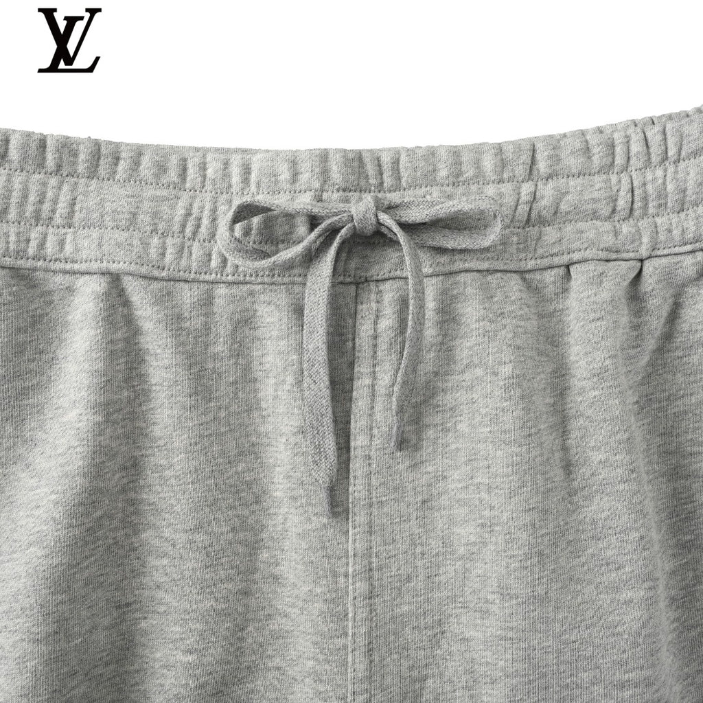 Loewe Men's Grey Embroidered Logo Sweat Shorts
