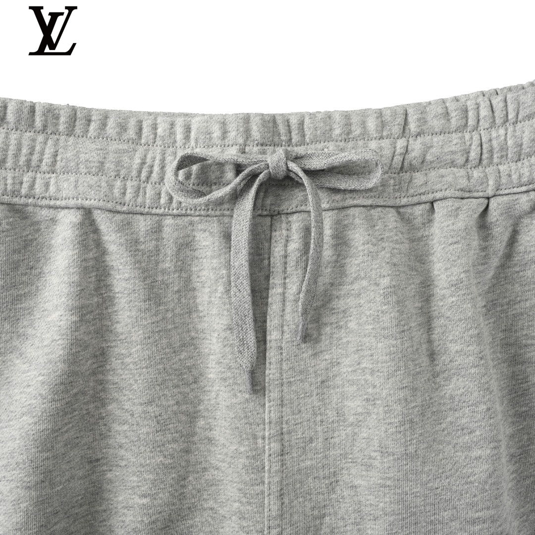 Loewe Men's Grey Embroidered Logo Sweat Shorts