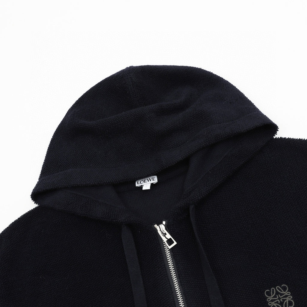Loewe 25FW Anagram Zip-Up Hooded Cardigan