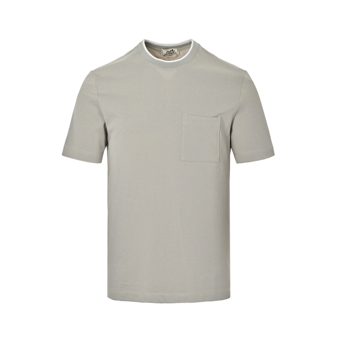 Hermès Men's Light Grey Pocket T-Shirt