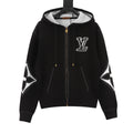Louis Vuitton Women's / Men's Stitched Monogram Zip Hoodie in Black