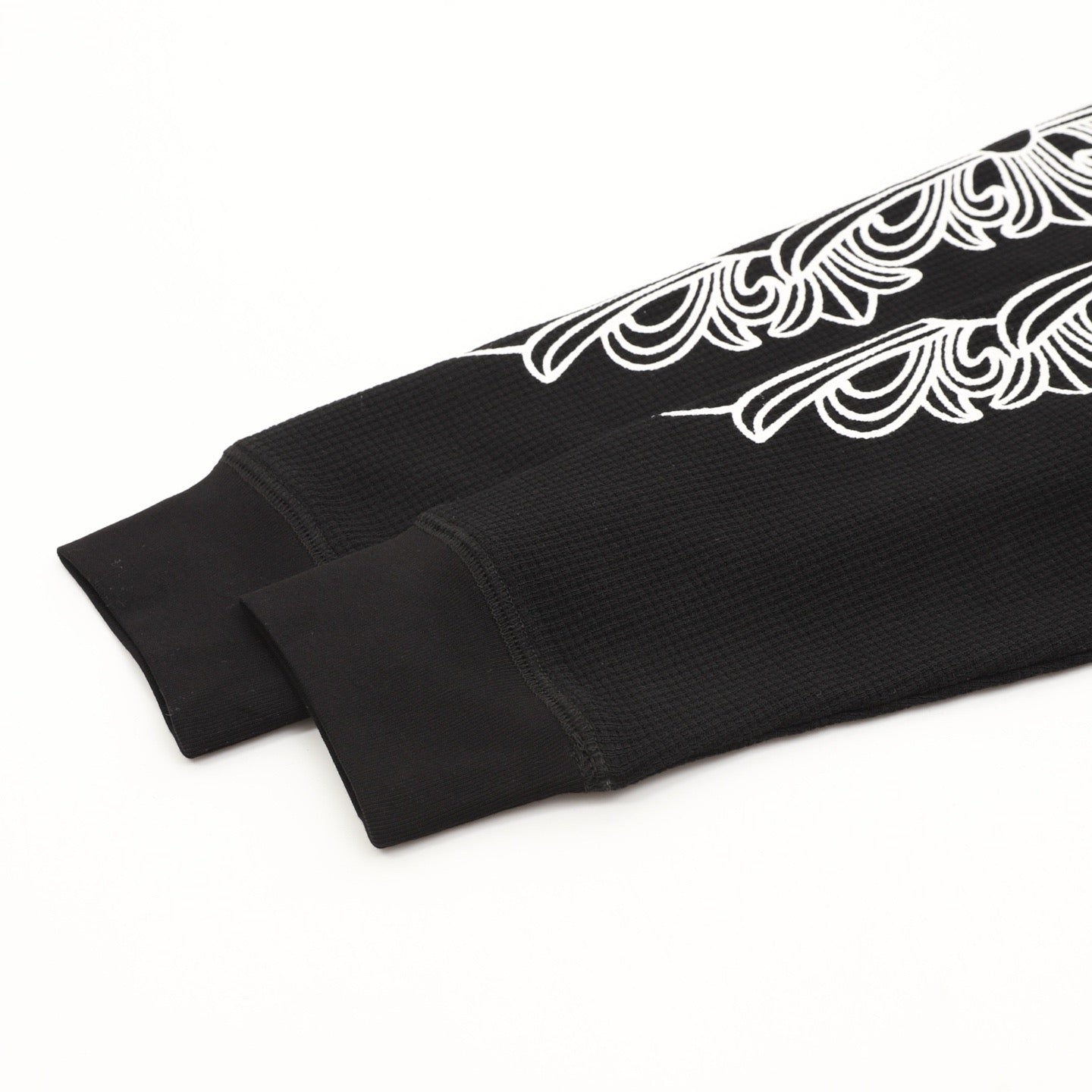 Chrome Hearts Cross Flower Scroll Arm Print Long Sleeve | Black Gothic Luxury Streetwear