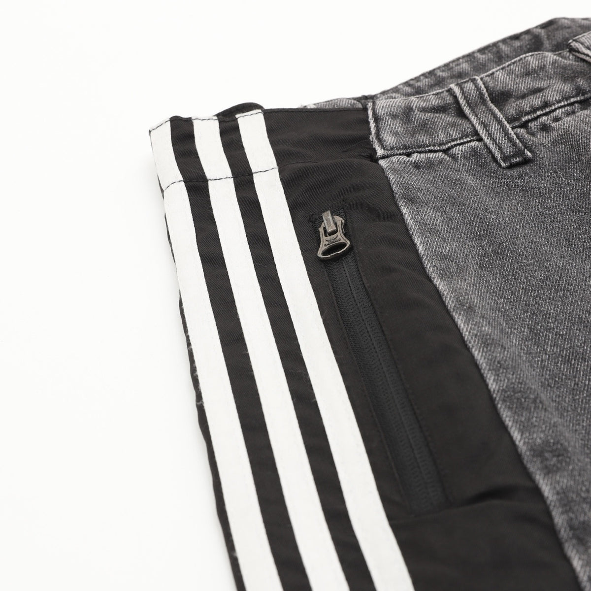 adidas Originals Women's Men's Indigo Side-Stripe Panelled Wide-Leg Denim Jeans