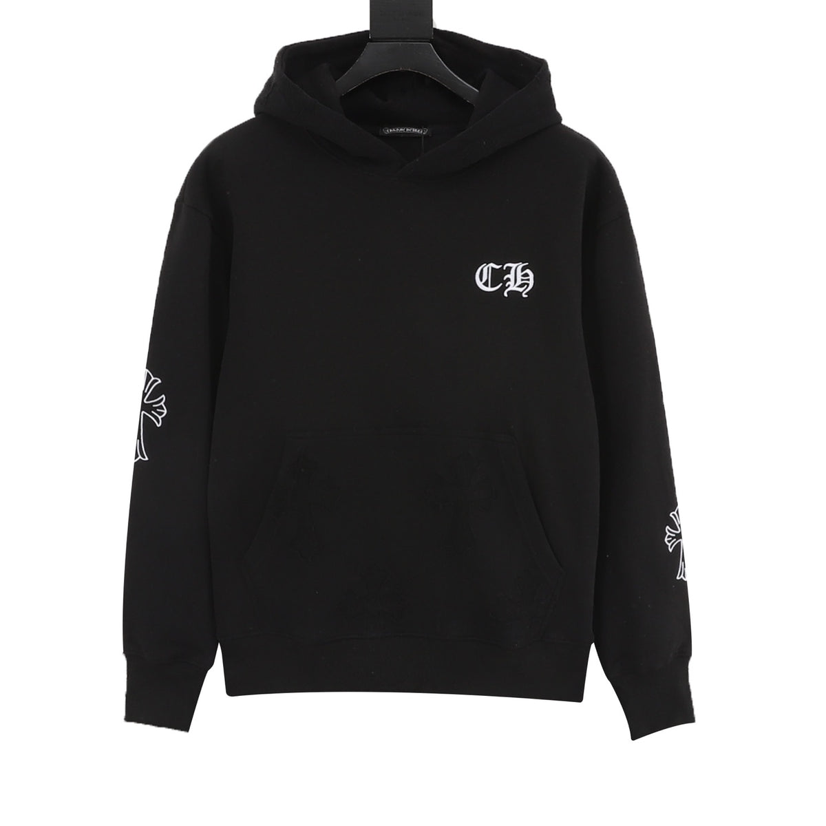 Chrome Hearts Women's / Men's Cross-Print Hoodie in Black