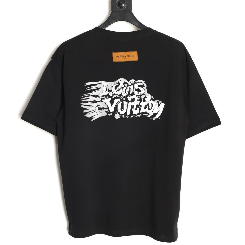 Louis Vuitton Bone-Style LV Logo Short-Sleeve T-Shirt in Black