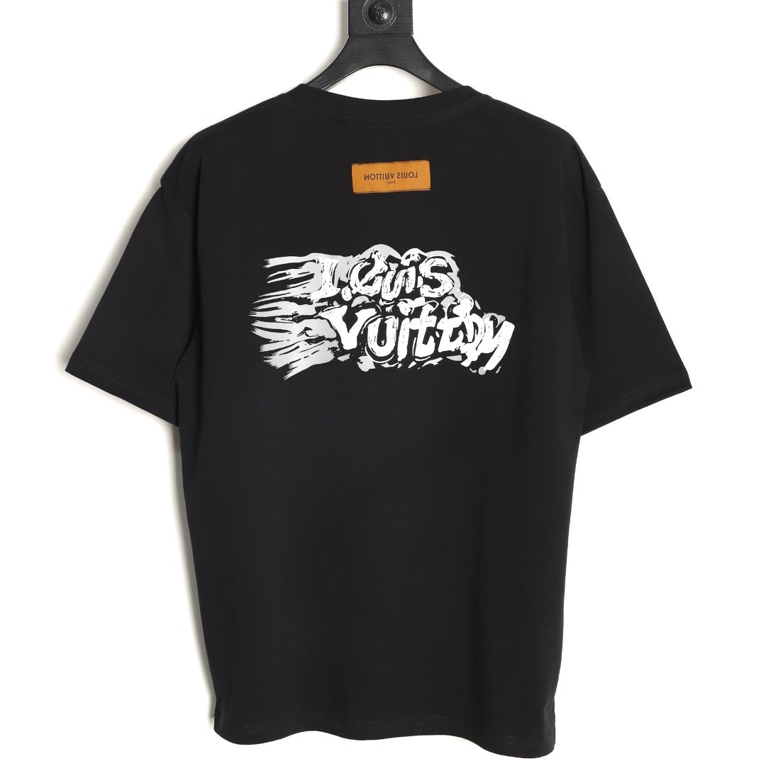 Louis Vuitton Bone-Style LV Logo Short-Sleeve T-Shirt in Black