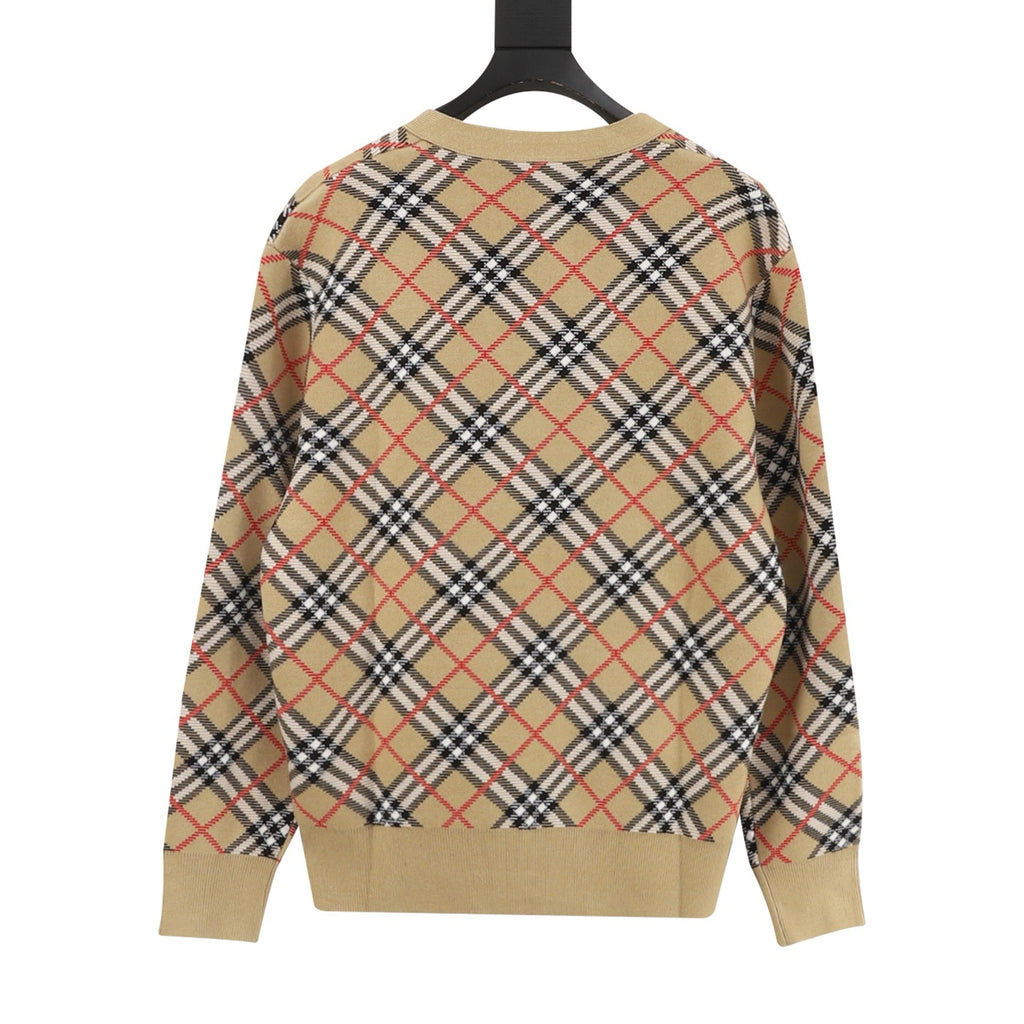 Burberry Diamond-Pattern Knit Cardigan