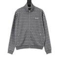 Miu Miu Women's Men's Grey Striped Stand-Collar Zip-Up Jacket