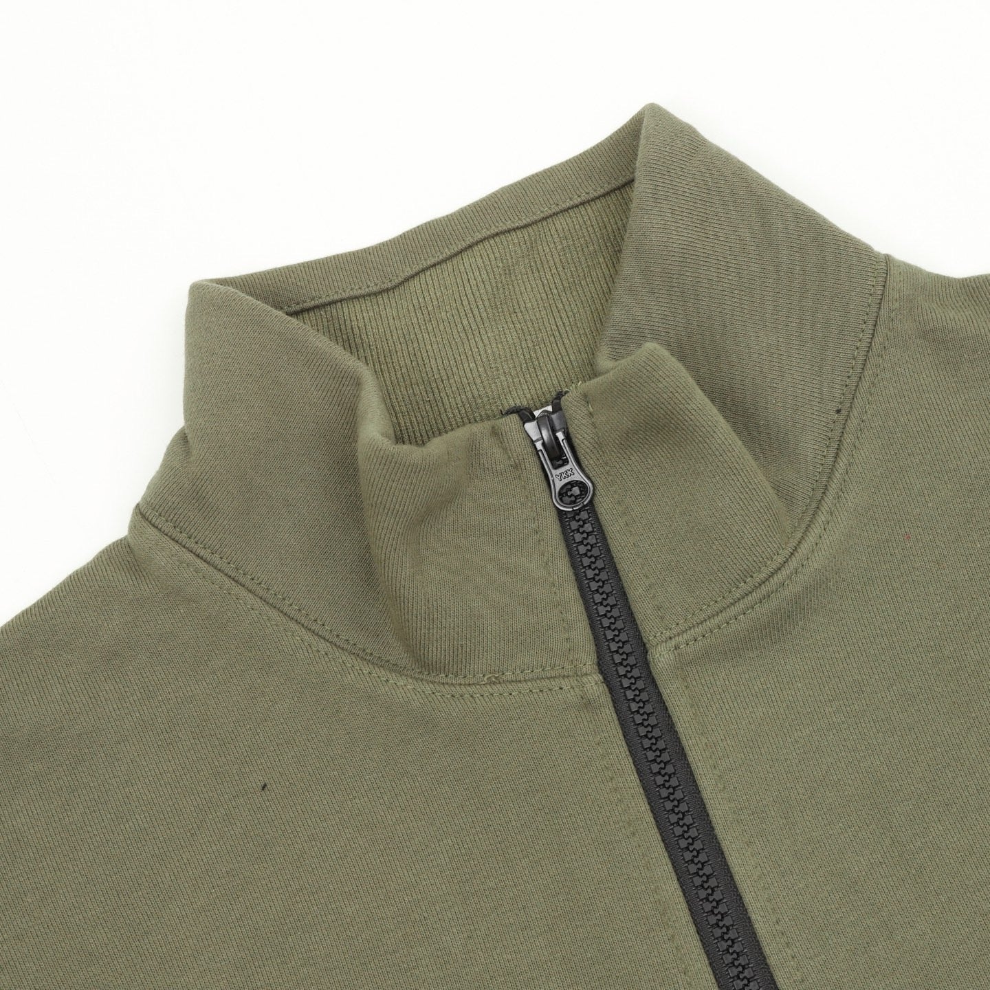 Stone Island Half-Zip Pullover Sweatshirt — Olive Green, Sleeve Badge | SS26