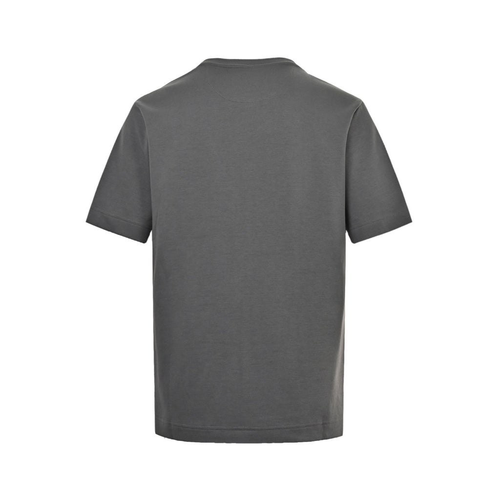 Fendi Grey Zip-Pocket Logo T-Shirt