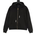 Louis Vuitton LV Two-Tone Embroidered Zip-Up Hoodie | Slate Blue Gold Hardware Luxury Sweatshirt