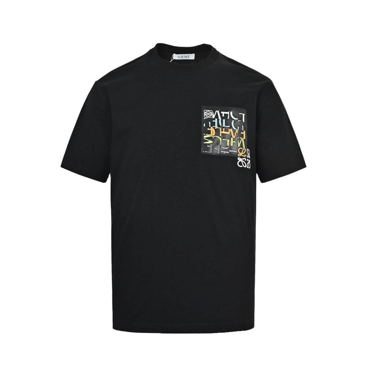 Loewe Multicolor Letter Patch Short-Sleeve T-Shirt in Black