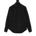 Louis Vuitton LV Monogram All-Over Flocked Long-Sleeve Shirt