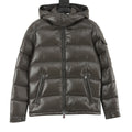 Moncler Men's Hooded Down Jacket in Dark Brown