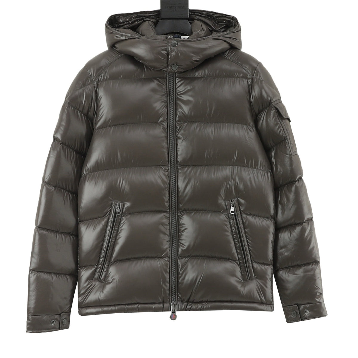 Moncler Men's Hooded Down Jacket in Dark Brown