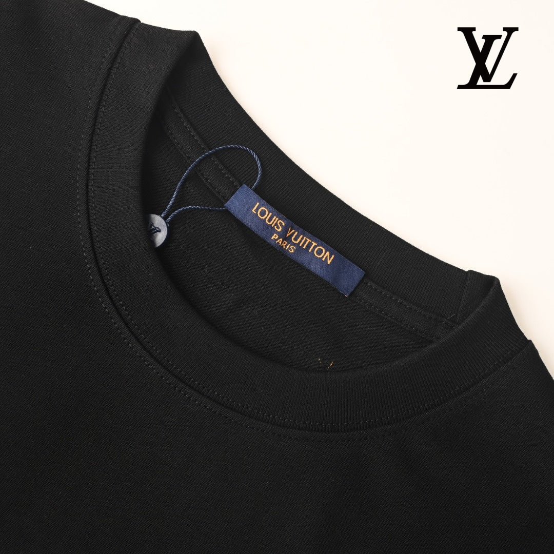 Louis Vuitton Men's Black Colorful Monogram Patch T-Shirt