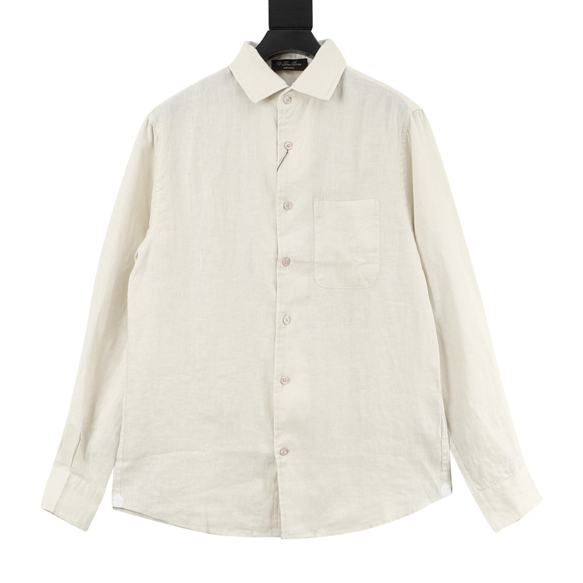 Loro Piana Women's Men's Beige Linen Long-Sleeve Shirt