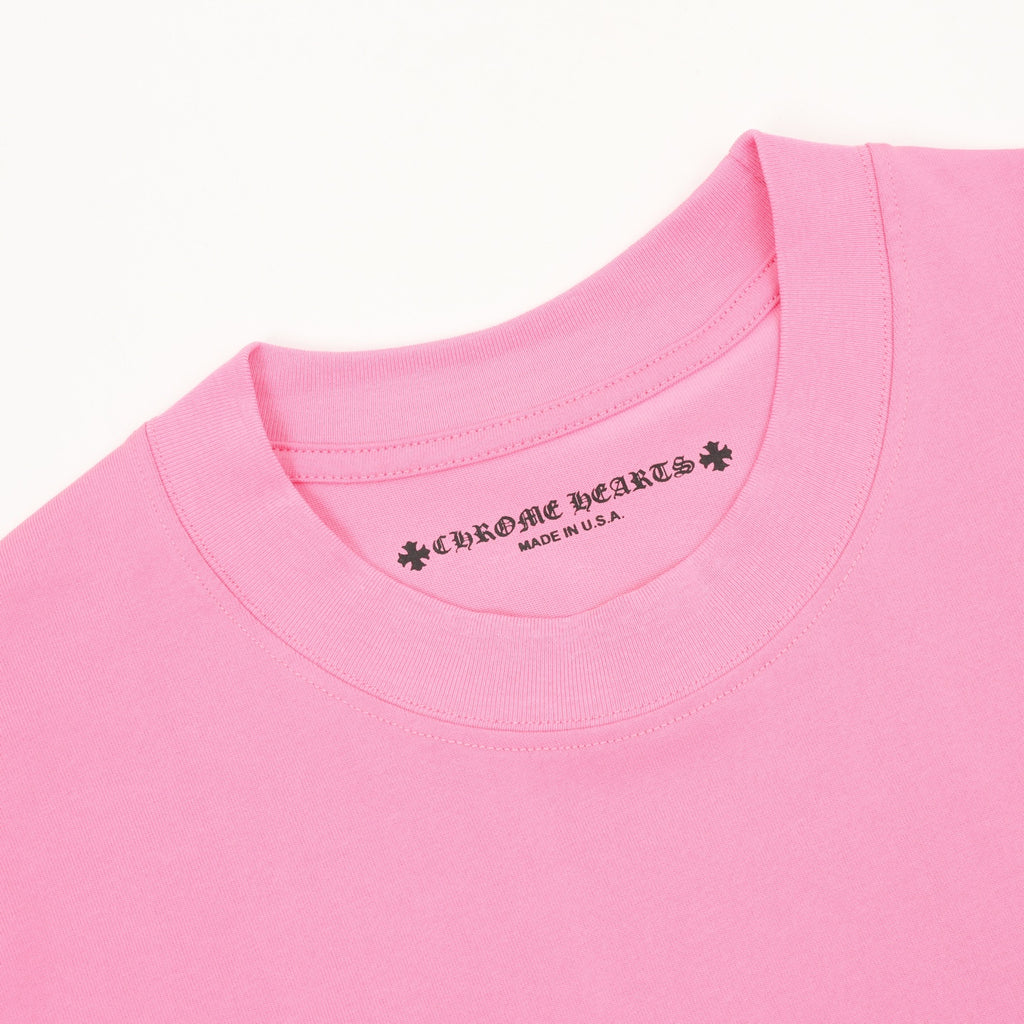 Chrome Hearts Pink Scroll Logo T-Shirt