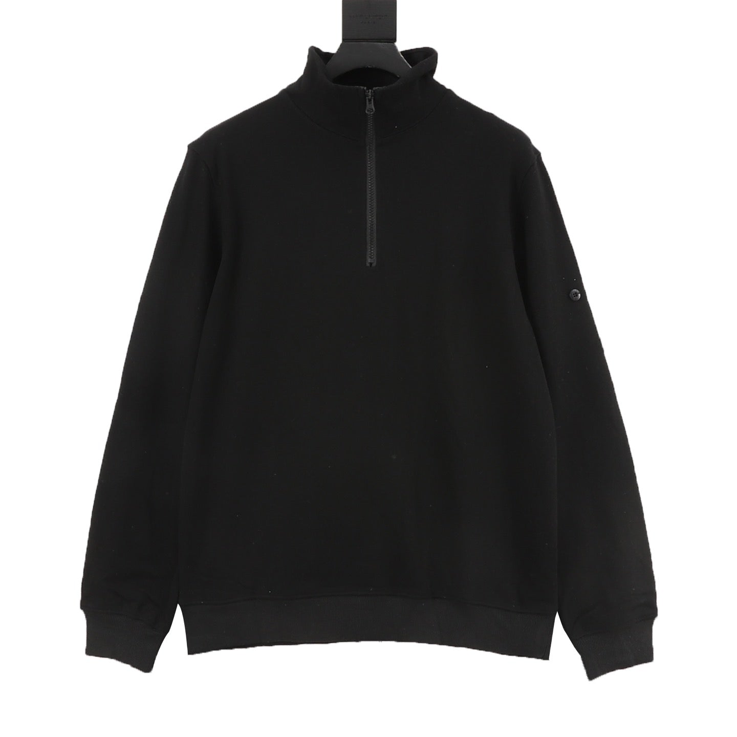 Stone Island Half-Zip Pullover Sweatshirt — Olive Green, Sleeve Badge | SS26