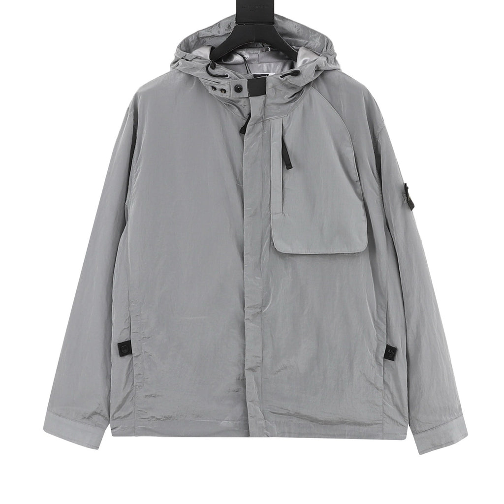 Stone Island Grey Hooded Utility Jacket