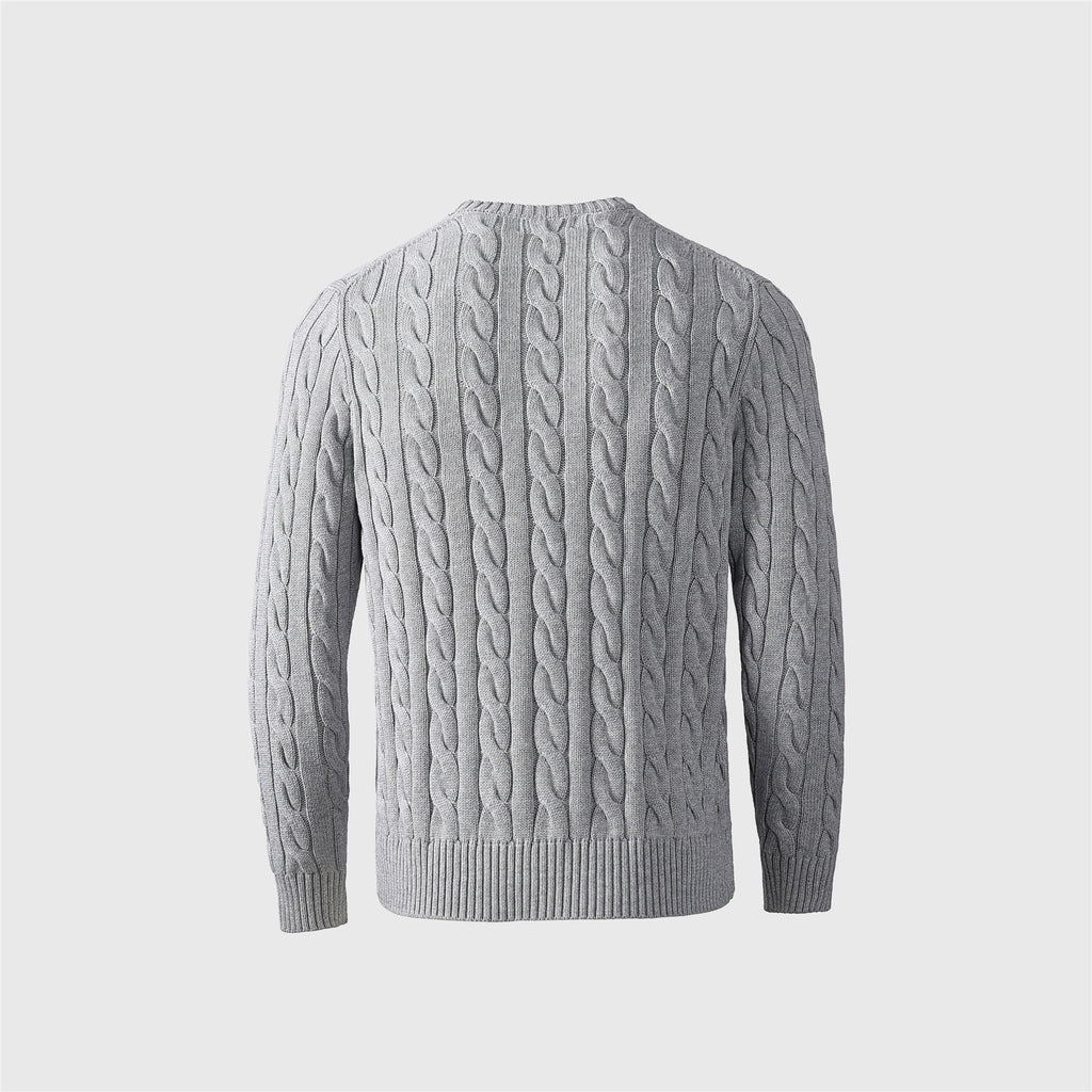 Polo Ralph Lauren Women's Men's Light Grey Cable Knit Crewneck Sweater