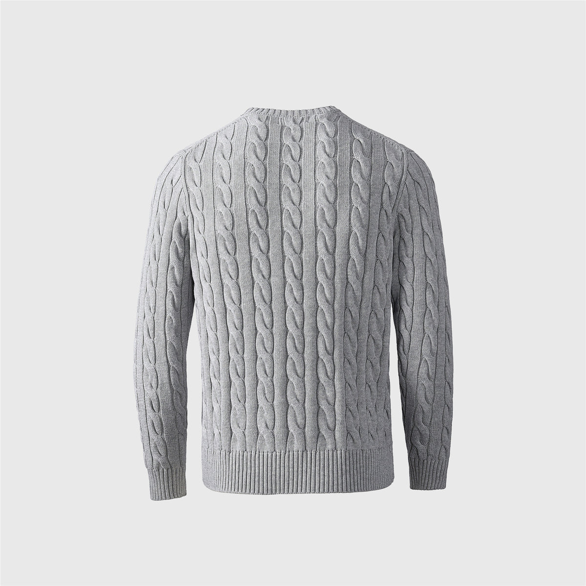 Polo Ralph Lauren Women's Men's Light Grey Cable Knit Crewneck Sweater