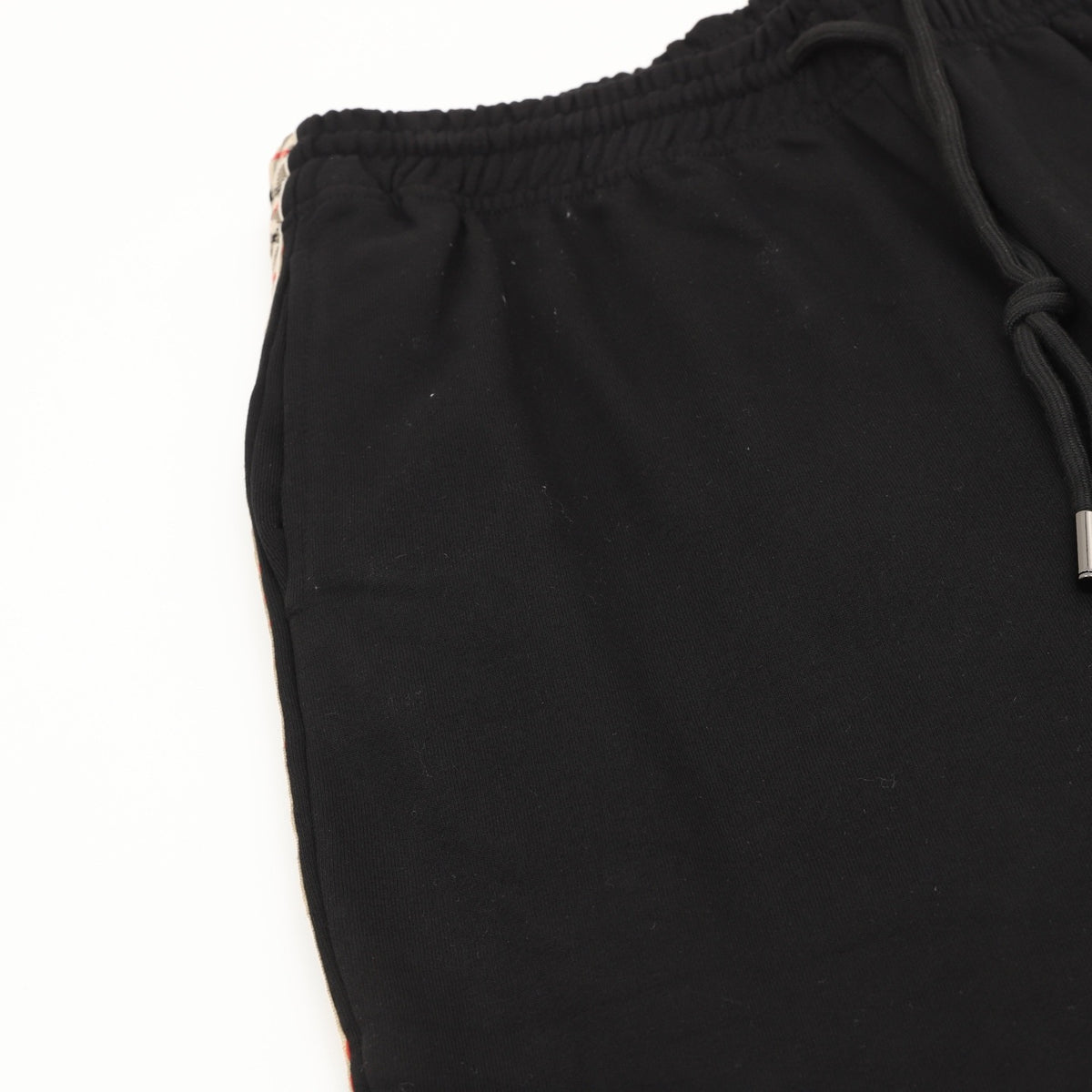 Burberry Women's & Men's Black Side Check Stripe Drawstring Sweatpants