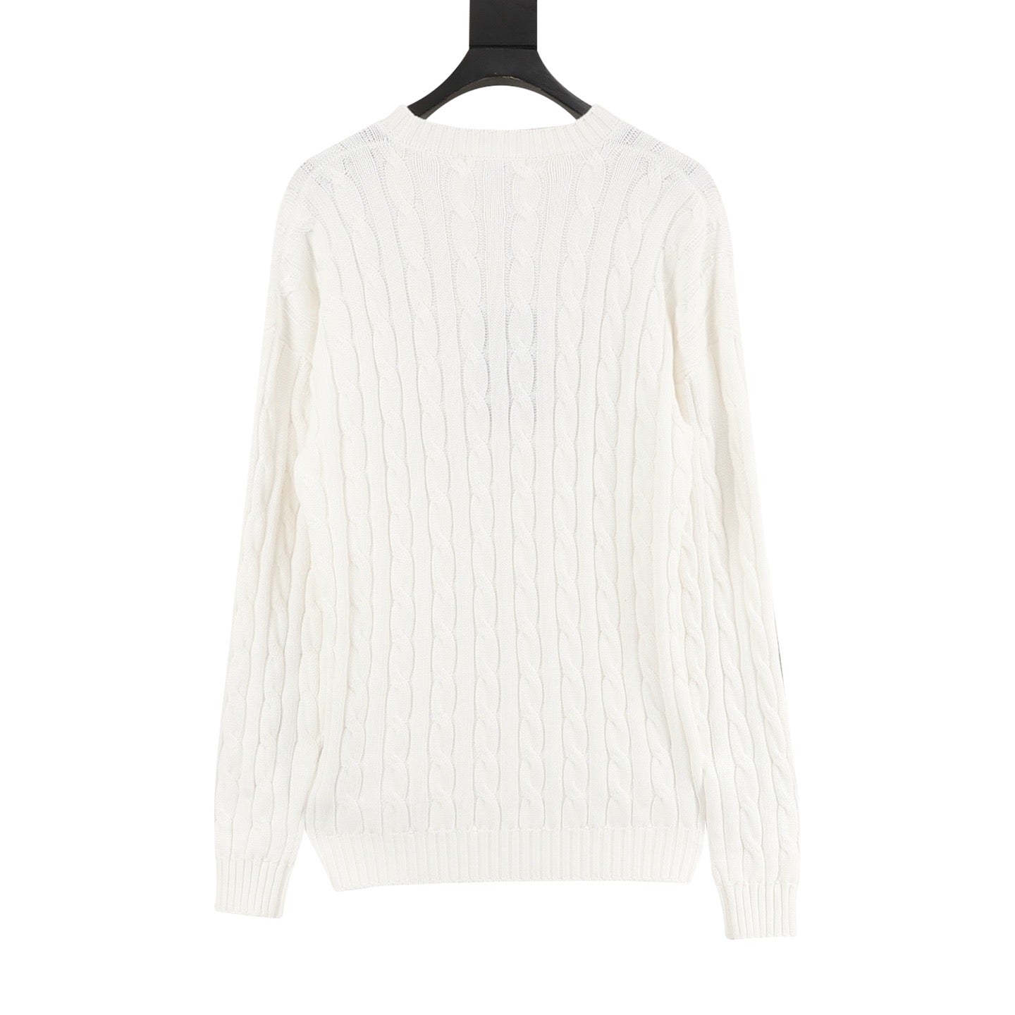 Prada Resort Anchor Logo Cable Knit Crewneck Sweater | Black Nautical Luxury Knitwear
