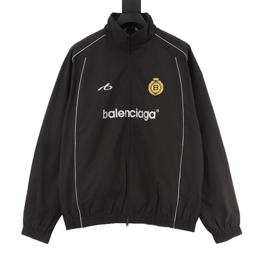 Balenciaga Cotton Poplin Patch-Detail Windbreaker Jacket