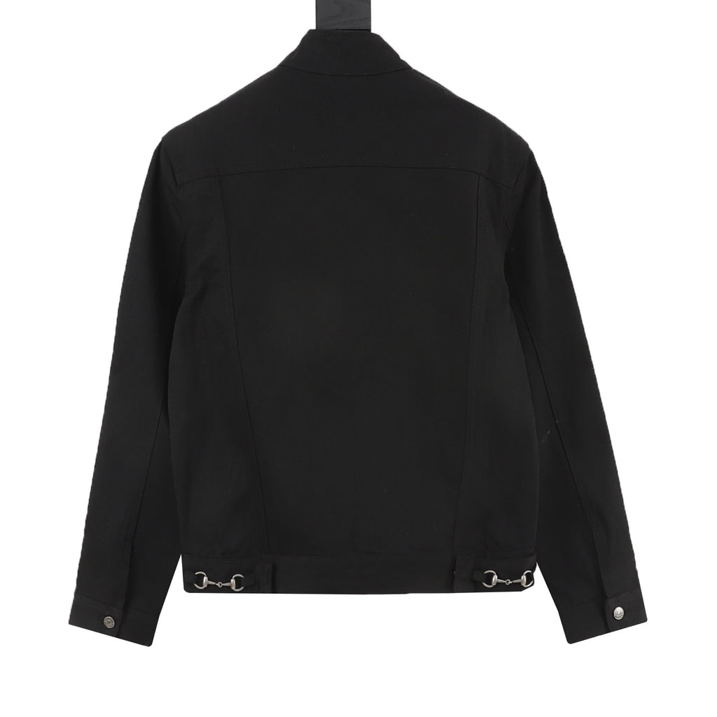 Balenciaga Women's Men's Black Stand-Collar Zip-Up Jacket