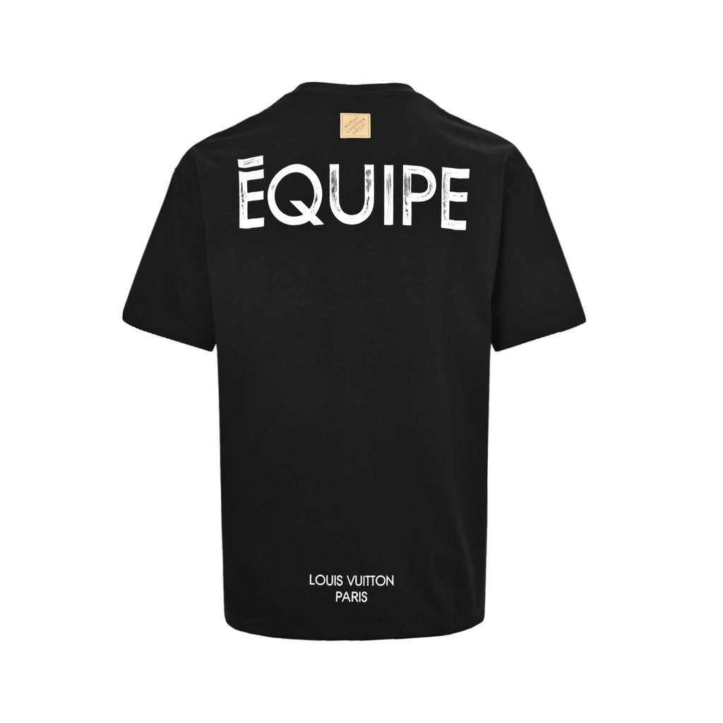 Louis Vuitton LVM Show Text Short-Sleeve T-Shirt in Black