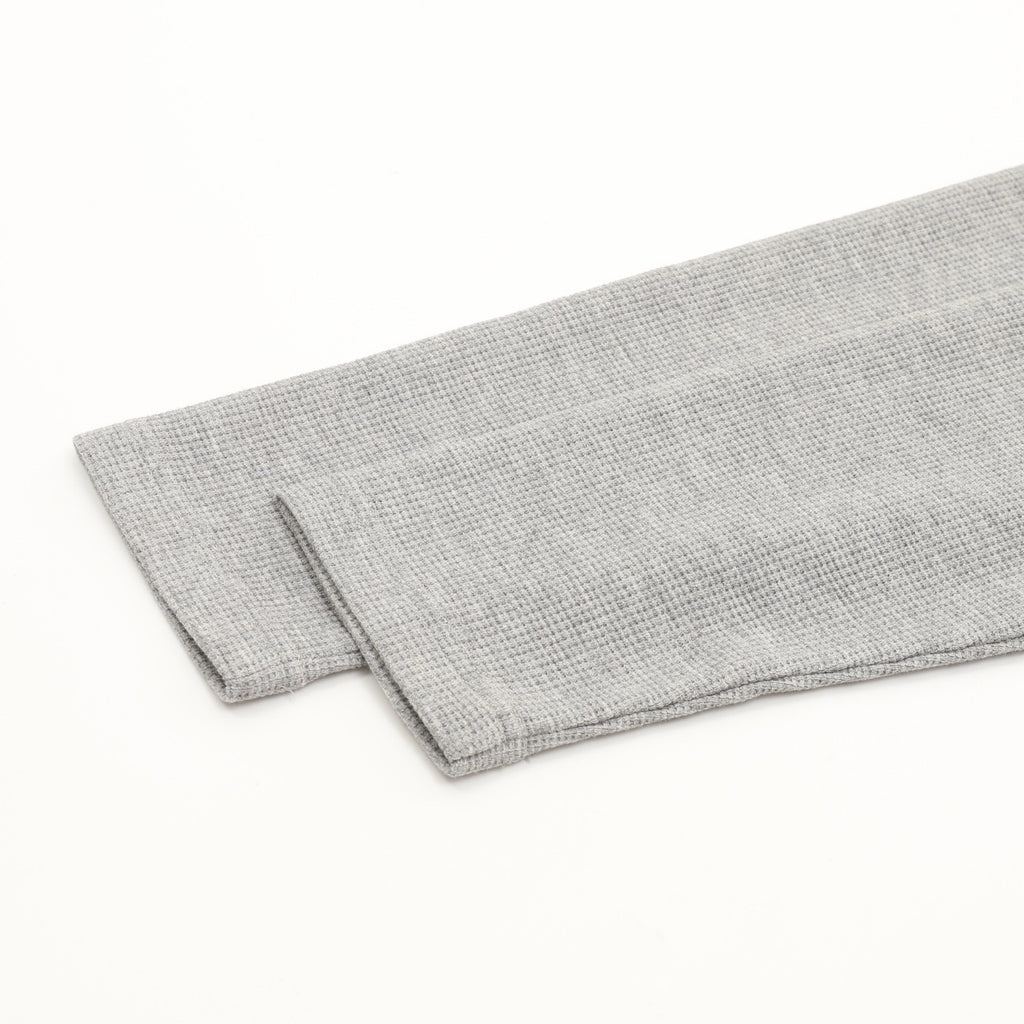 Chrome Hearts Cross Leather Label Waffle Henley Long Sleeve | Black Grey Luxury Streetwear