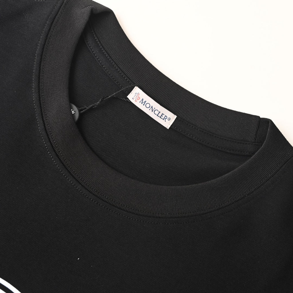 Moncler Men's Black Large Circular Logo T-Shirt