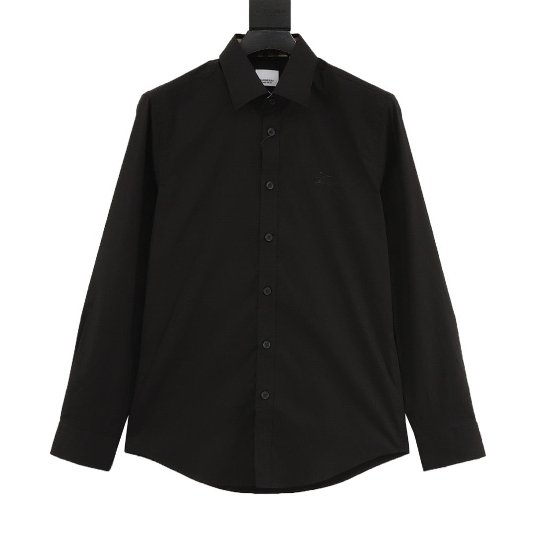 Burberry Equestrian Knight Tonal Embroidered Long-Sleeve Shirt