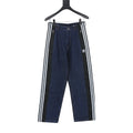 adidas Originals Women's Men's Black Side-Stripe Panelled Wide-Leg Denim Jeans