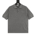 Dior Christian Dior Embroidered Short-Sleeve Knit Polo in Grey