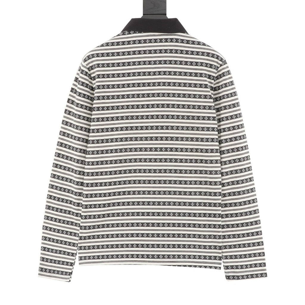 Chrome Hearts 25FW Striped Polo Long-Sleeve T-Shirt