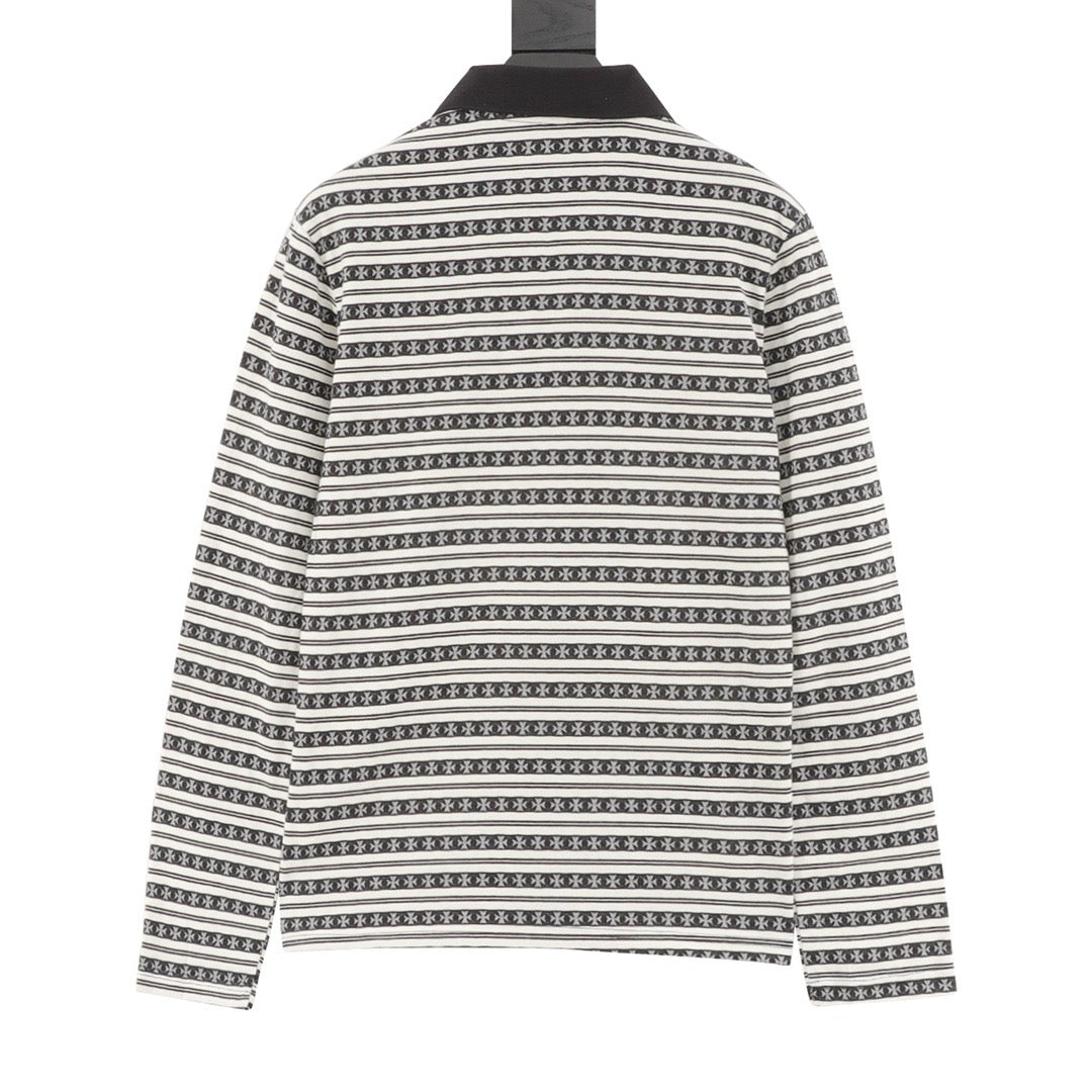 Chrome Hearts 25FW Striped Polo Long-Sleeve T-Shirt